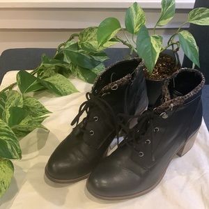 White Mountain Heeled Combat Boots